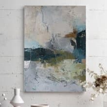Blue and Green Painting | Gray Blue Green Art | Blue Green Abstract Art | Fall