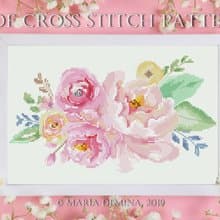 Colors Of Spring Watercolor Bouquet PDF cross stitch pattern