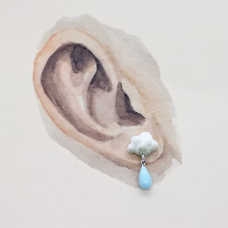 天氣多變化耳環-單賣 Miniature Weather Cloud Earring 雲朵