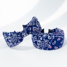 navy paisley bandana hairband handmade headband