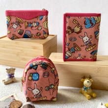 福袋  現貨24H快速出貨  名片夾 小物收納包  零錢包  各1 / 布防潑水 平織緹花 開心馬戲團