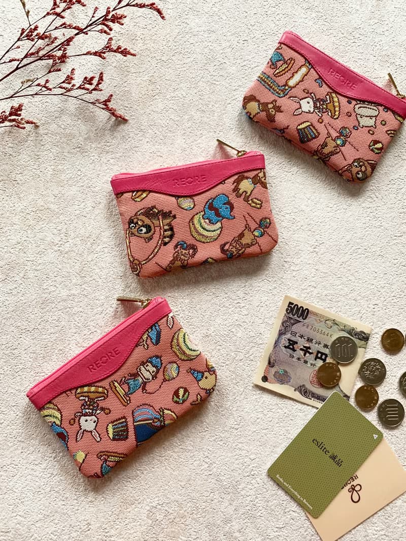 福袋  現貨24H快速出貨  名片夾 小物收納包  零錢包  各1 / 布防潑水 平織緹花 開心馬戲團