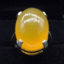 Women akik rings Untreated Yellow Aqeeq ring Yemeni Aqeeq women Ring - Agate