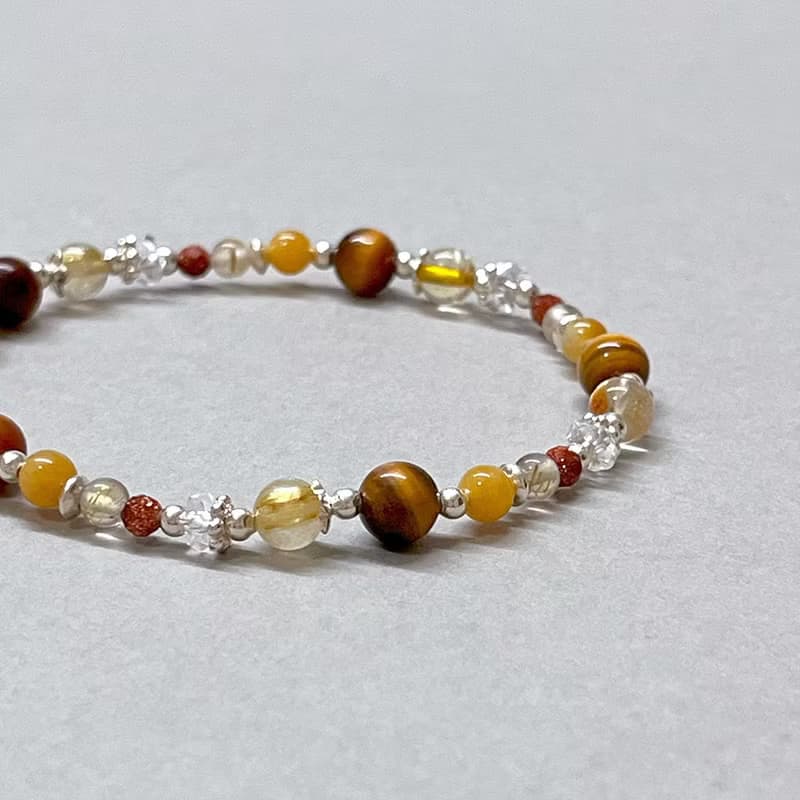 鈦晶黃虎眼黃玉925純銀手鍊