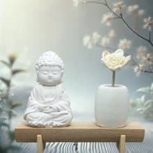 文青簡約風 淨念吉祥之育德小佛 原木底座系列 新時尚風格