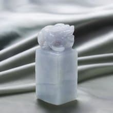 飄花翡翠三腳蟾蜍印章 | 天然緬甸玉A貨翡翠 | 送禮