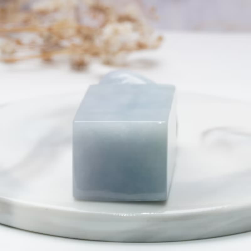 飄花翡翠三腳蟾蜍印章 | 天然緬甸玉A貨翡翠 | 送禮