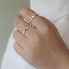 14kgf 天然米形淡水珍珠戒指