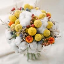 朵朵時光  黃色圈圈圓舞曲/新娘捧花/乾燥花束/畢業花束/婚禮小物