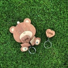 【手作DIY】鑰匙圈 熊熊情侶吊飾 鑰匙收納架 婚禮小物情人節