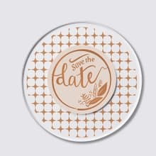 壓克力 LED 婚禮邀請卡 圓形橘色Save the date樹葉 含紙信封