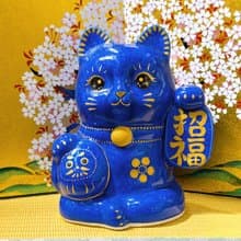 【瑠璃招福】日本清水燒招財貓 | 達摩花結晶 - 瑠璃招福