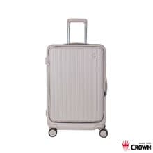 【CROWN】26吋 BOXY 前開框架拉桿箱 託運箱  燕麥奶茶色