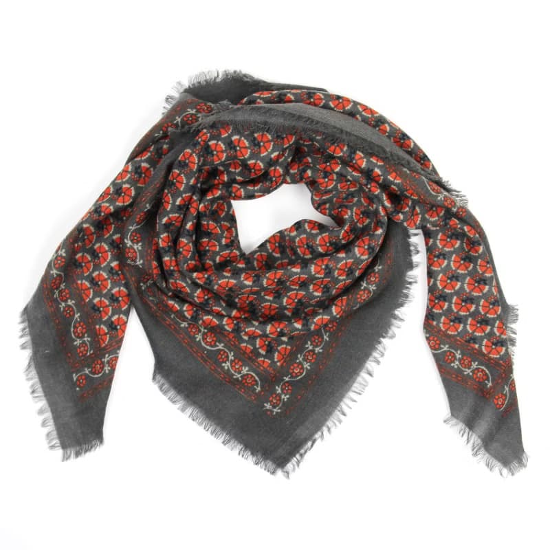 Carré Laine Valentine Orange羊毛方形圍巾