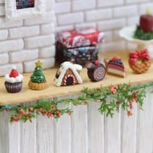 袖珍聖誕甜點組-垂吊式Miniature Christmas Dessert Earring Set