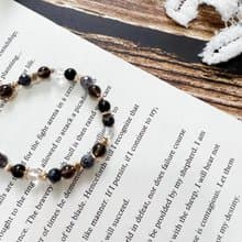 濃情巧克力//黑曜石 鑽切堇青石 白水晶 茶晶 天然石 水晶手鍊