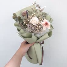 鼠尾草綠 永生 乾燥 花束 情人節禮物 情人節花束 生日花束 禮物