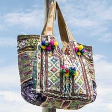 手工刺繡斜背包 民族風包 側背包 肩背包 手工包 刺繡包-沙漠鏡子
