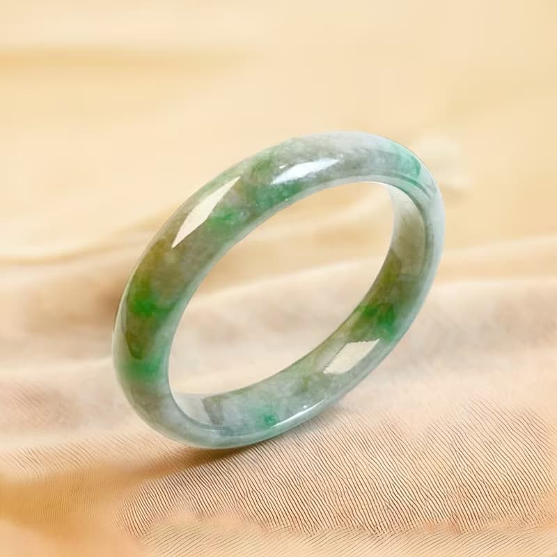 飄綠花翡翠貴妃鐲 | 17圍 | 天然緬甸玉翡翠A貨 | 送禮
