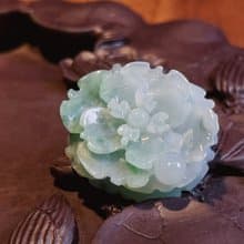 飄綠花翡翠牡丹花 | 天然緬甸A貨翡翠 | 送禮