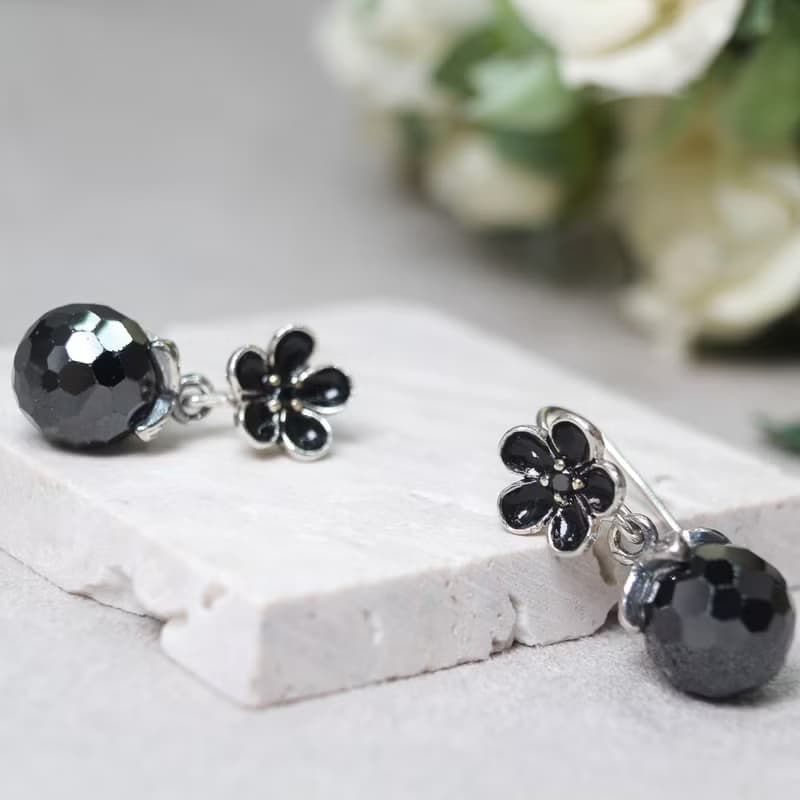 【SWS飾品】古典花朵耳環 。純銀耳環 / 鋯石 / 925純銀