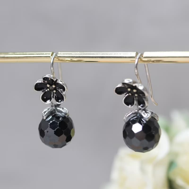 【SWS飾品】古典花朵耳環 。純銀耳環 / 鋯石 / 925純銀