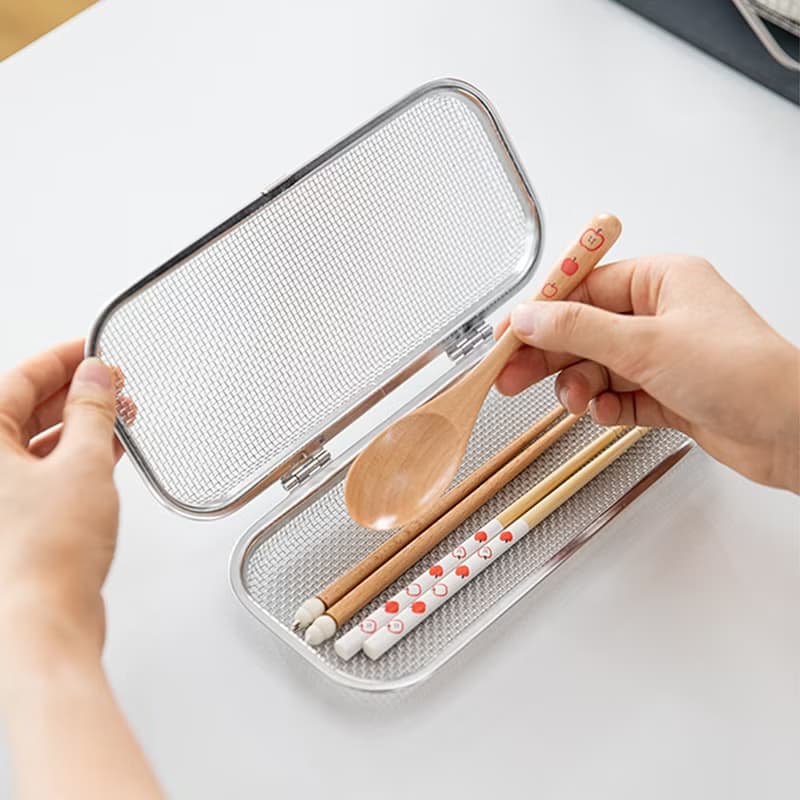 日本霜山 304不鏽鋼洗碗機專用餐具/小物清洗盒