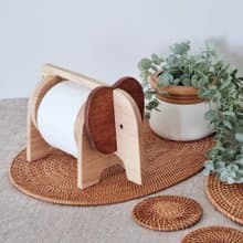 Wooden tissue paper holder elephant shape - woodwork from Chiang Mai