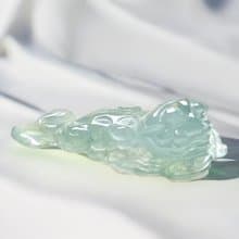 【招財神獸】冰種淡綠翡翠貔貅 | 天然緬甸玉A貨翡翠 | 送禮