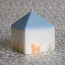 小房子 手作香氛蠟燭 混合花香 藍色屋頂