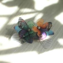 不對稱蝴蝶耳環一對&水鑽925銀耳針 pierced or clip-on earring