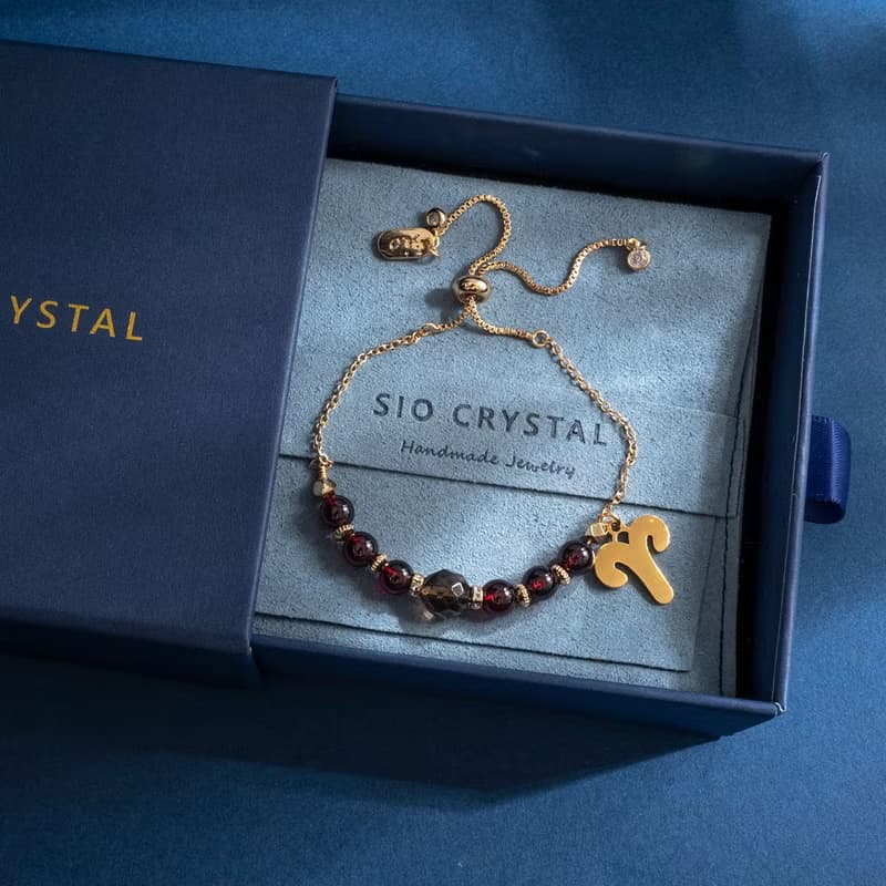 【群星】秋日紅葉-茶水晶石榴石手鍊#星座限定