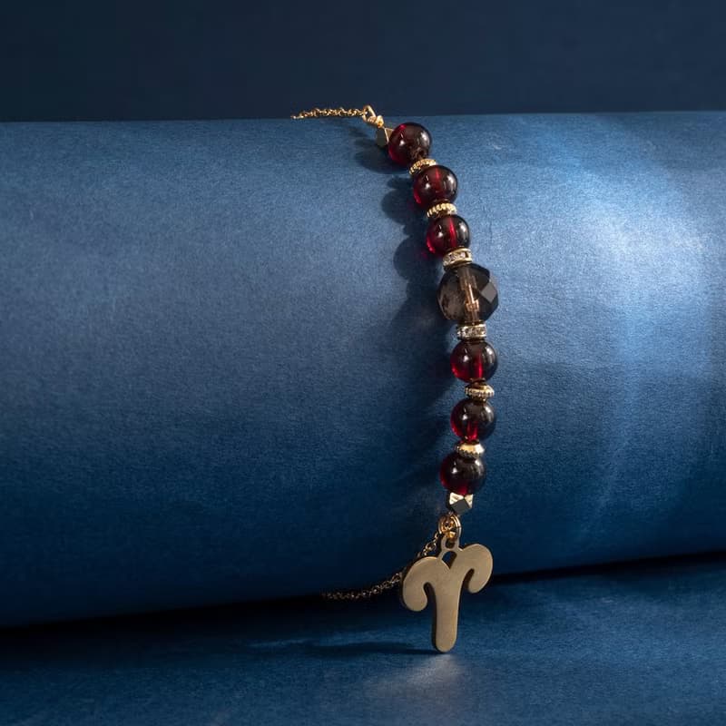 【群星】秋日紅葉-茶水晶石榴石手鍊#星座限定