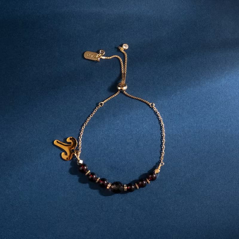 【群星】秋日紅葉-茶水晶石榴石手鍊#星座限定