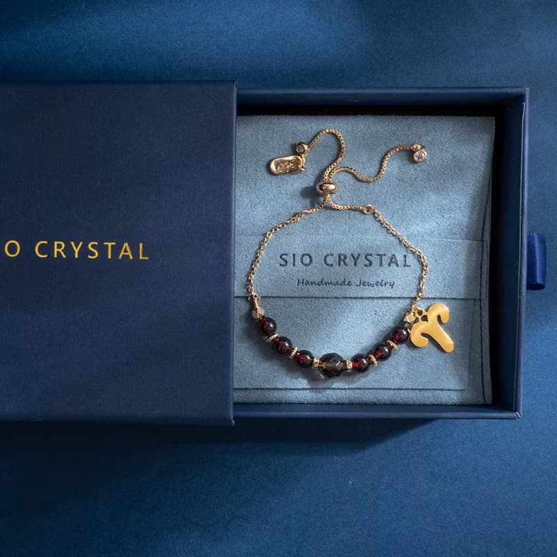 【群星】秋日紅葉-茶水晶石榴石手鍊#星座限定