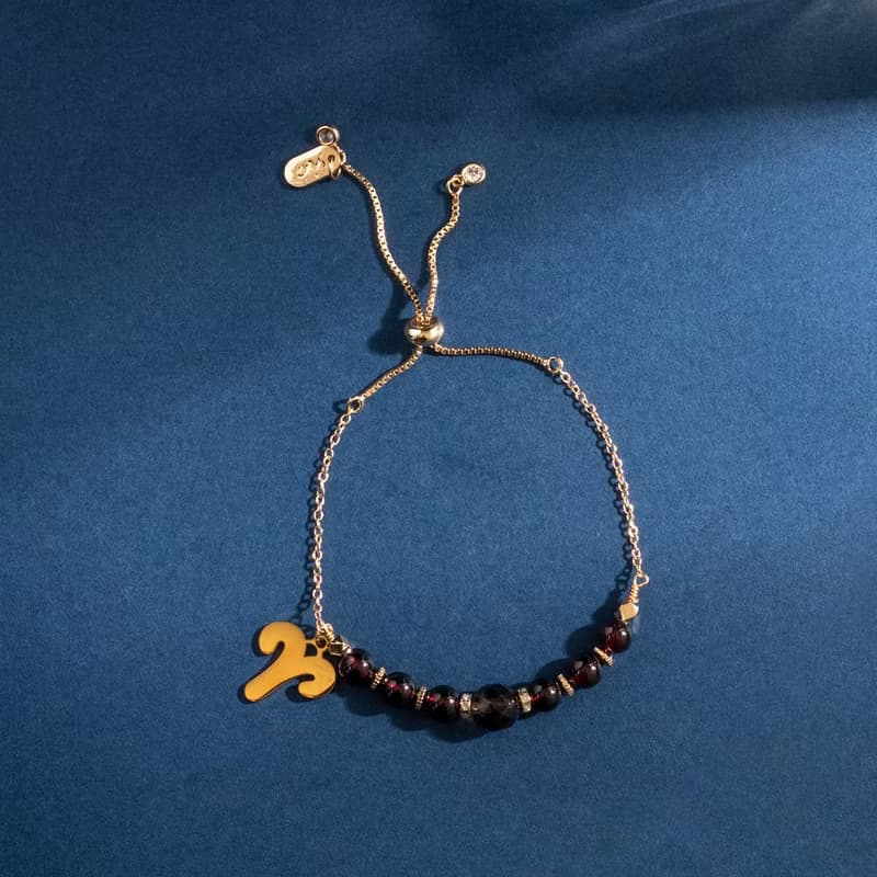 【群星】秋日紅葉-茶水晶石榴石手鍊#星座限定