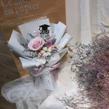 畢業花束 \棉花糖\永生花花束 畢業禮物