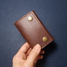 天然牛皮革立體零錢包-零錢不掉出設計_長方形_咖啡色
