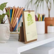 2025桌曆 清新手繪植物插畫行事曆 台灣香港假期 交換禮物1