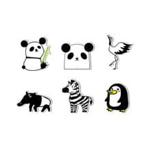 防水貼紙-黑白動物