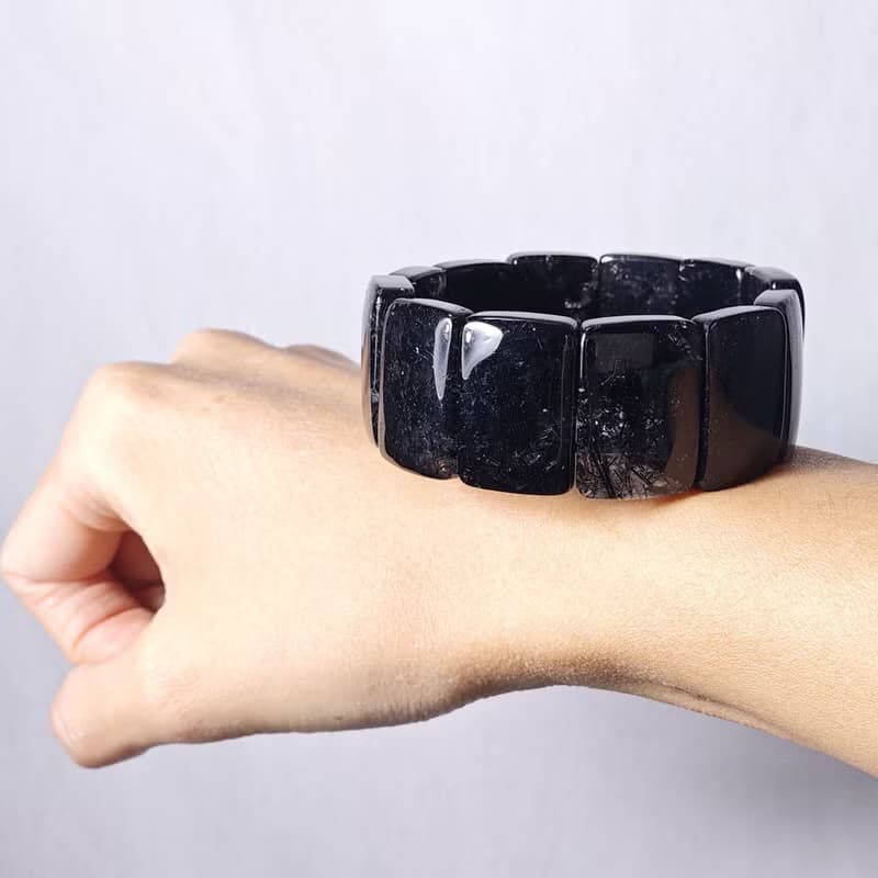 頂級黑髮晶 淨體滿絲 排負能量 成功 招財 寬手排 單品 禮物 收藏