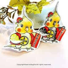 新春防水貼紙 / 玄鳳鸚鵡財神大張防水貼紙