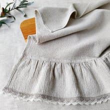 Ruffle linen tea towel, Organic waffle towel, Tea towel gift ideas, 聖誕禮物包裝