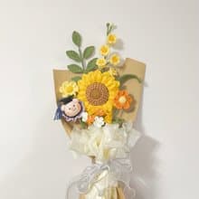 鈎針編織畢業豬豬向日葵花束