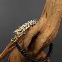 蛇鍊。捨戀 銀製 白 蛇脊手鍊 蠟線編織【脊鍊系列】