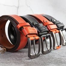 100% 牛皮手工牛仔皮帶 | 頭層牛皮 | 加厚植鞣純牛皮