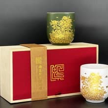 【ViREO】常玉燦若繁華 華貴雙杯組 晶霜白 森嶺綠 | 歷史博物館