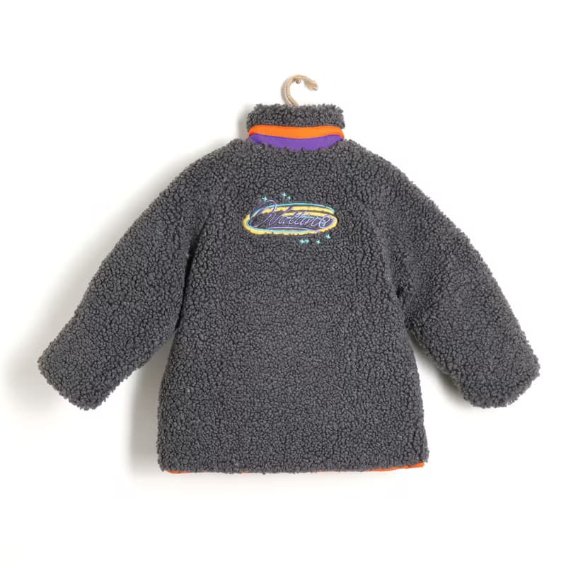 BIR 拚色刺繡羽絨外套 (咖啡/深灰)