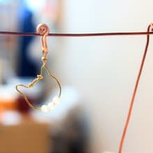 馬蹄螺貝貓咪造型耳飾