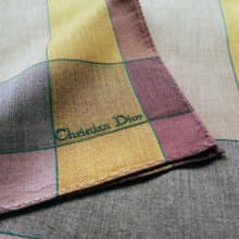 Vintage Christian Dior Handkerchief Minimalist Neutral Tones 19.5 x 18.5 inches